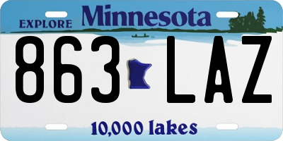 MN license plate 863LAZ