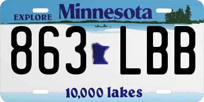 MN license plate 863LBB
