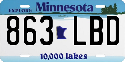 MN license plate 863LBD