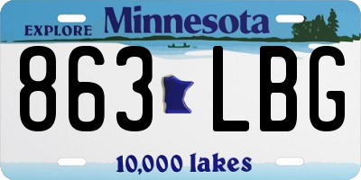 MN license plate 863LBG