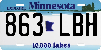 MN license plate 863LBH