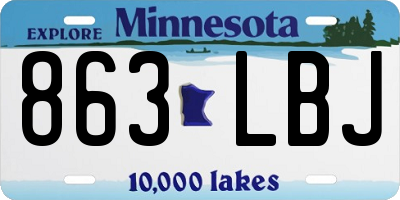 MN license plate 863LBJ