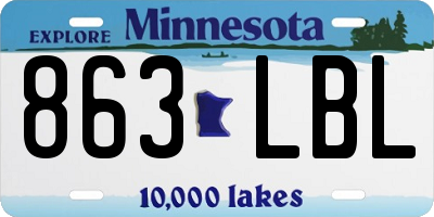 MN license plate 863LBL