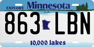 MN license plate 863LBN