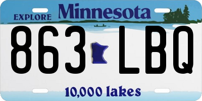 MN license plate 863LBQ