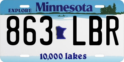 MN license plate 863LBR