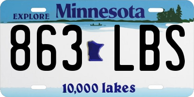 MN license plate 863LBS