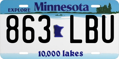 MN license plate 863LBU
