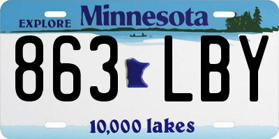 MN license plate 863LBY