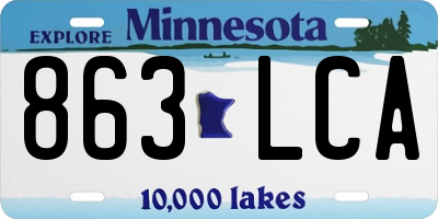 MN license plate 863LCA