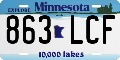 MN license plate 863LCF