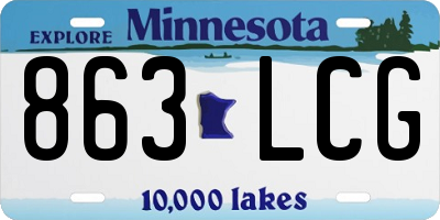 MN license plate 863LCG