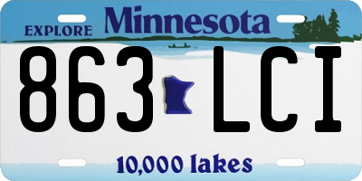MN license plate 863LCI