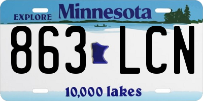 MN license plate 863LCN