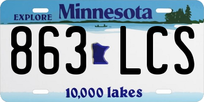 MN license plate 863LCS