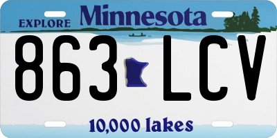 MN license plate 863LCV