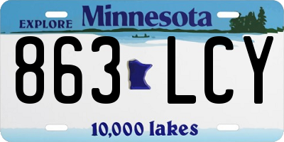 MN license plate 863LCY