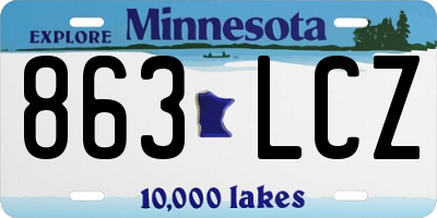 MN license plate 863LCZ