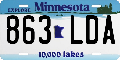 MN license plate 863LDA