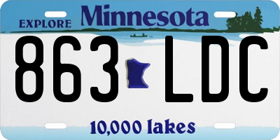 MN license plate 863LDC