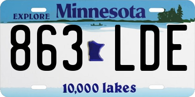 MN license plate 863LDE