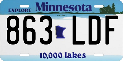 MN license plate 863LDF