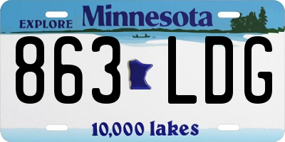 MN license plate 863LDG