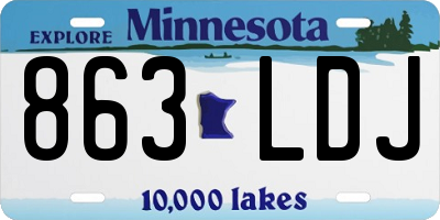 MN license plate 863LDJ