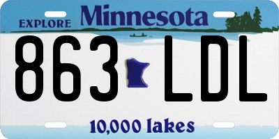 MN license plate 863LDL