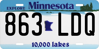 MN license plate 863LDQ