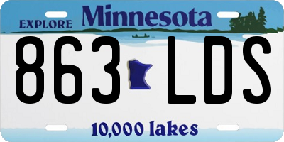 MN license plate 863LDS