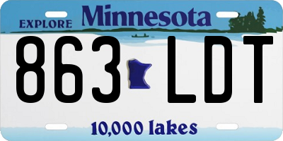 MN license plate 863LDT