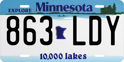 MN license plate 863LDY
