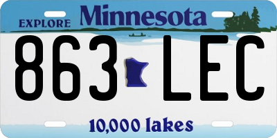 MN license plate 863LEC
