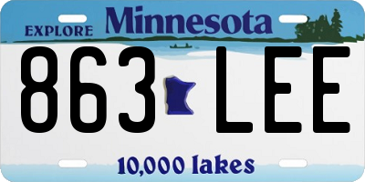 MN license plate 863LEE