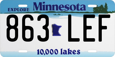 MN license plate 863LEF