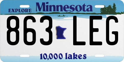 MN license plate 863LEG