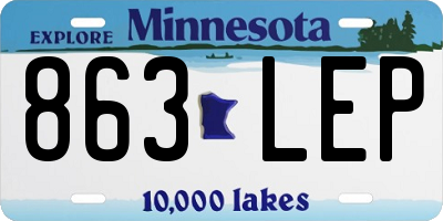 MN license plate 863LEP