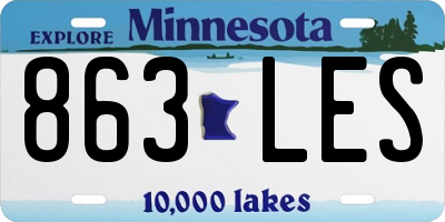 MN license plate 863LES