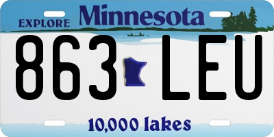 MN license plate 863LEU