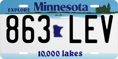 MN license plate 863LEV