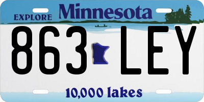 MN license plate 863LEY