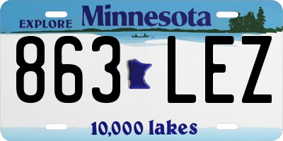 MN license plate 863LEZ