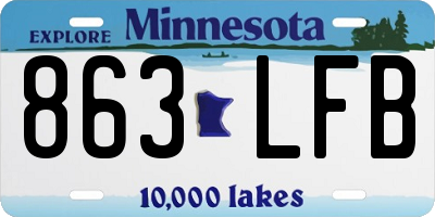 MN license plate 863LFB