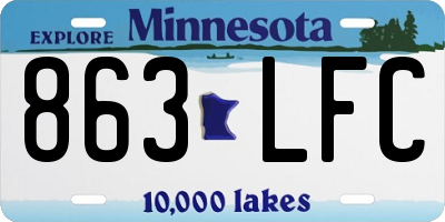 MN license plate 863LFC