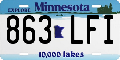MN license plate 863LFI