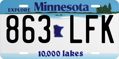 MN license plate 863LFK