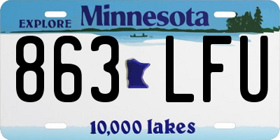 MN license plate 863LFU