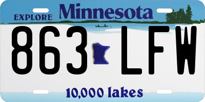 MN license plate 863LFW