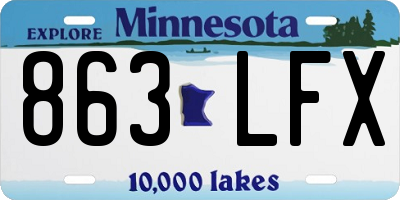 MN license plate 863LFX